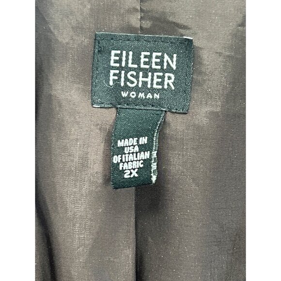 Eileen Fisher Coat Womens 2X Plus Brown Wool Midi Buttons‎ Italian Fabric - Picture 3 of 9